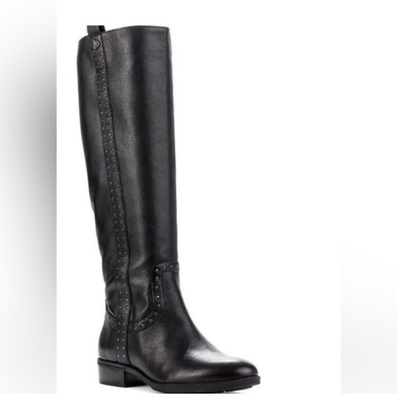 Sam Edelman "Prina” Studded Soft Black Leather Knee High Riding Boots size 11 - Picture 2 of 16
